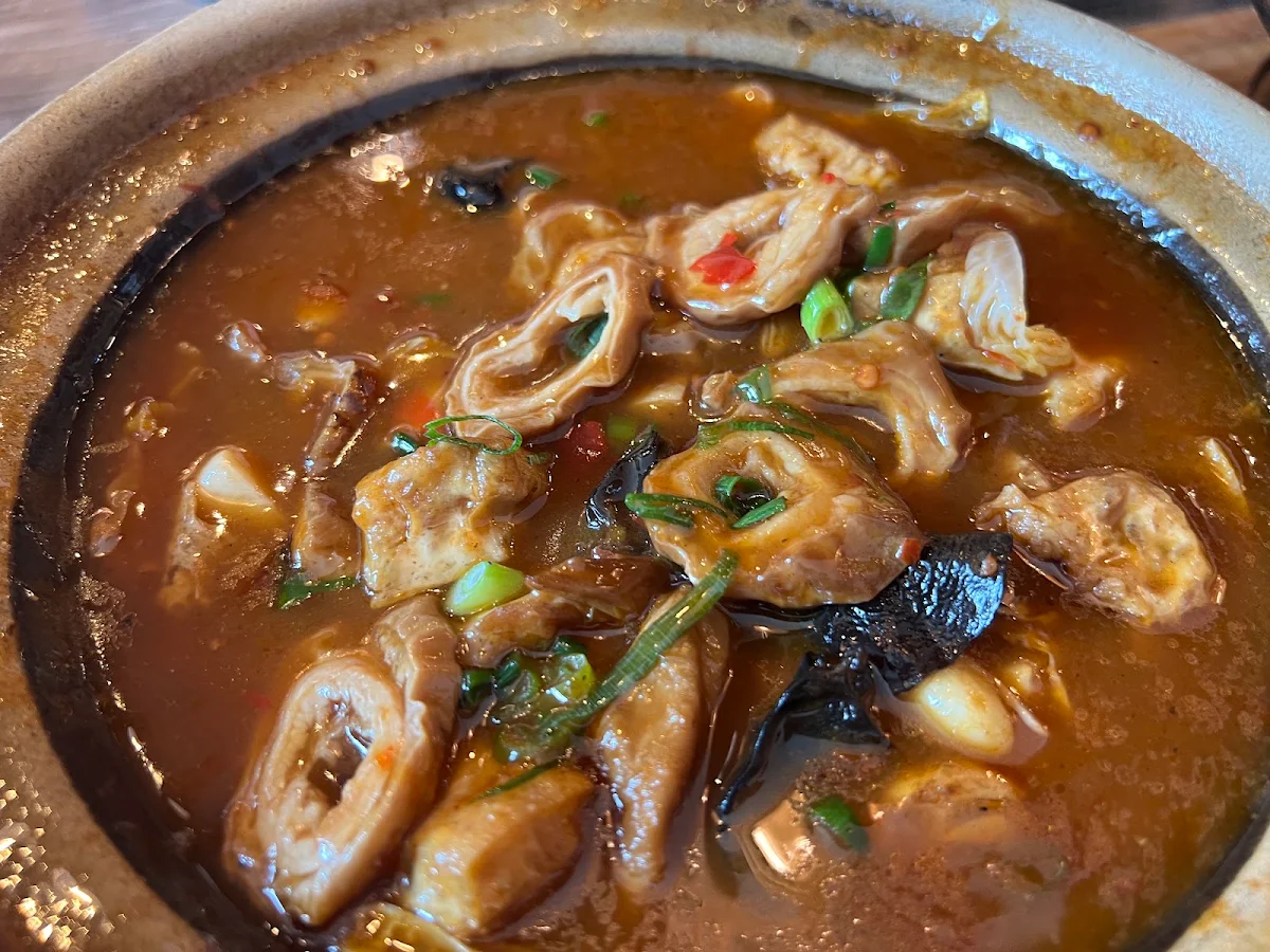 pork intestine tofu pot 砂锅肥肠豆腐